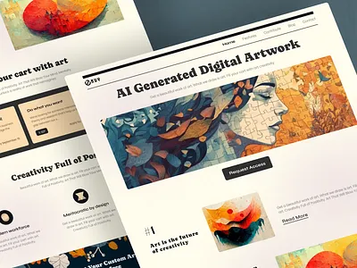 NVY || AI Generated Digital Artwork || Landing Page ai art artificial intelligence artwork creative custom designer digital emotions generate homepage trending ui design uxui web design website workforce