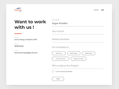 Contact Page typography ui ux