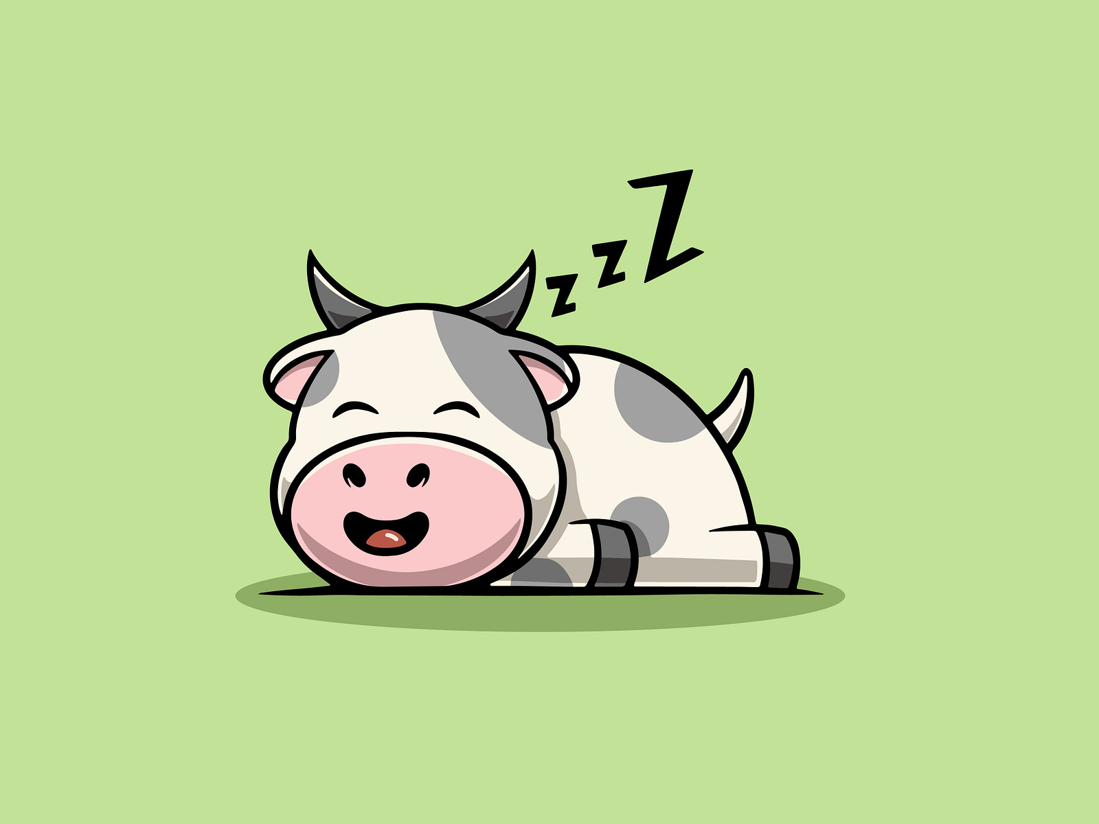 Cute Cow Sleeping Illustration by Cubbone on Dribbble