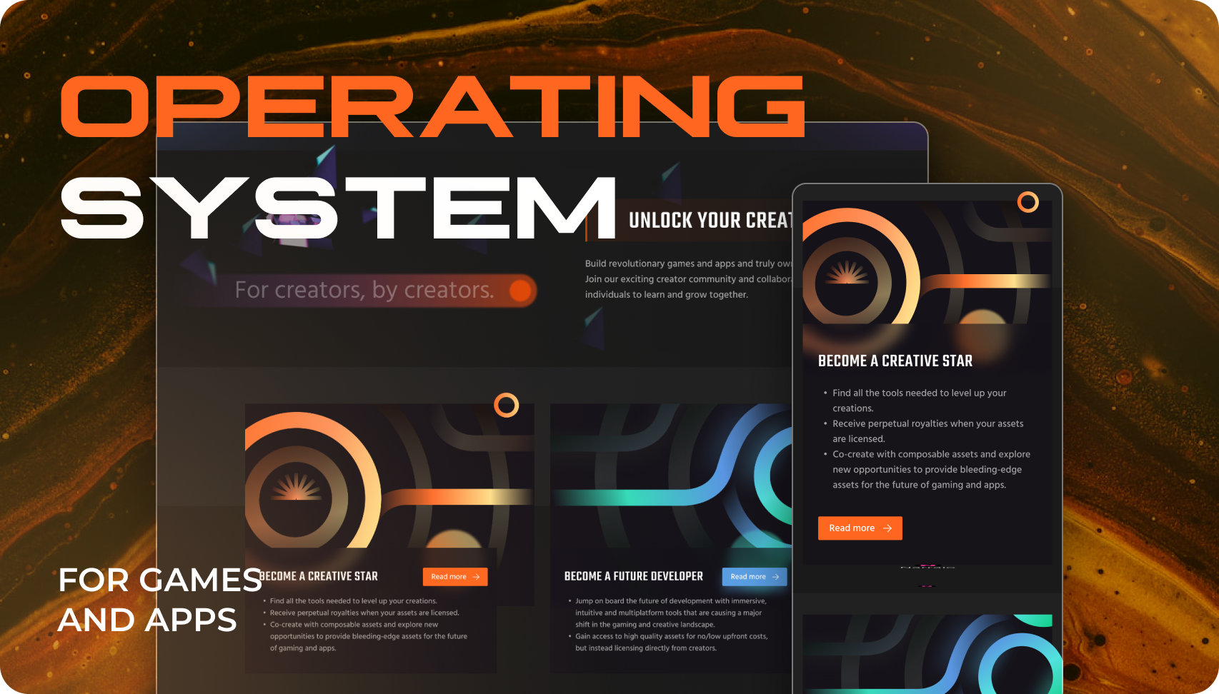 THE CREATION OPERATING SYSTEM [For Games and Apps] b2b b2c crypto game graphic design system uo ux