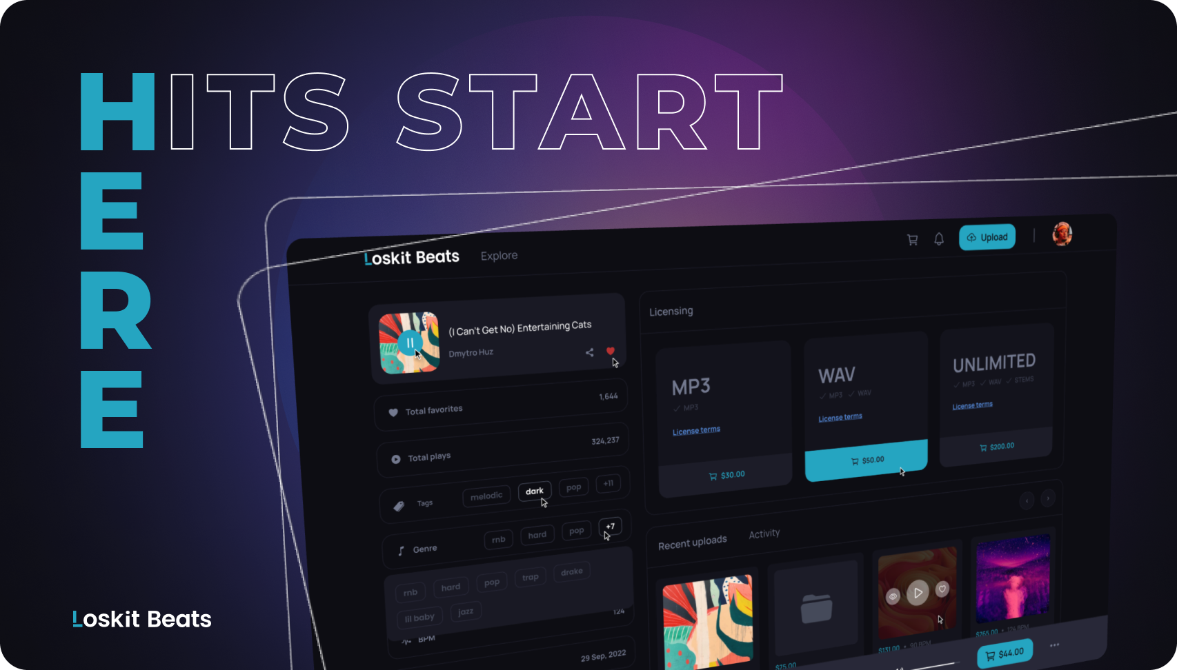 Music platform b2b b2c design music ui ux