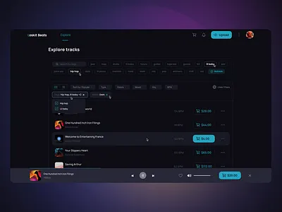 Music platform [explore page] b2b b2c graphic design mp3 music track ui ux