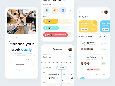 Workly - Manage your work and tasks app clean design mobile modern ui ux