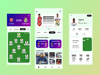 Football App Ui Design app app design app ui design football football app footballapp graphic design ui ui design