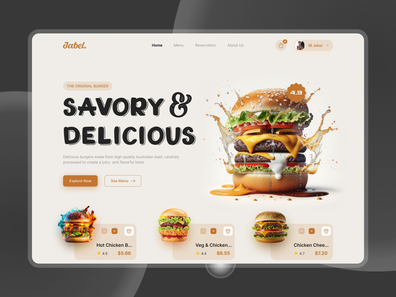 Example of Food Delivery Website UI UX Design