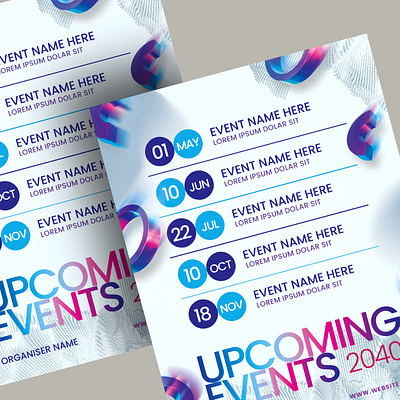 Upcoming Events Flyer Template a4 advertisement business flyer colorful creative download free events flyer flyer graphic design listing photoshop poster print template psd template template upcoming events flyer