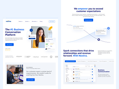 Nextiva branding charts clean product product landing structure ui ux web design