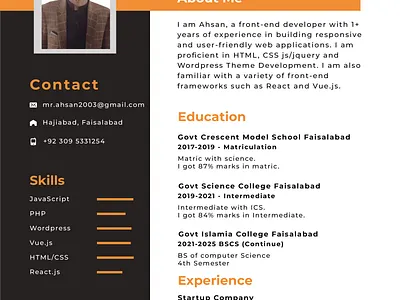 cv template of web developer design graphic design typography