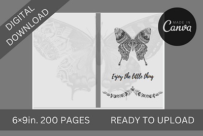 INTERIOR+COVER FOR BUTTERFLY THEMED KDP LINED PAPER INTERIOR branding design graphic design illustration kindle direct pub logo typography ui ux vector