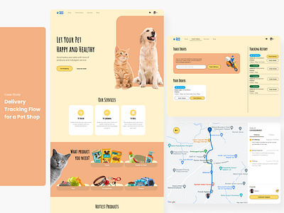 Paw&Meow's Pet Food Order Tracking Flow - Case Study case study design order tracking pet shop website ui uidesign uiux ux ux design website
