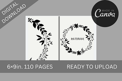 INTERIOR+COVER FOR FLOWER KDP LINED PAPER, LOW CONTENT BOOK branding design graphic design illustration kindle direct pub typography ui ux vector