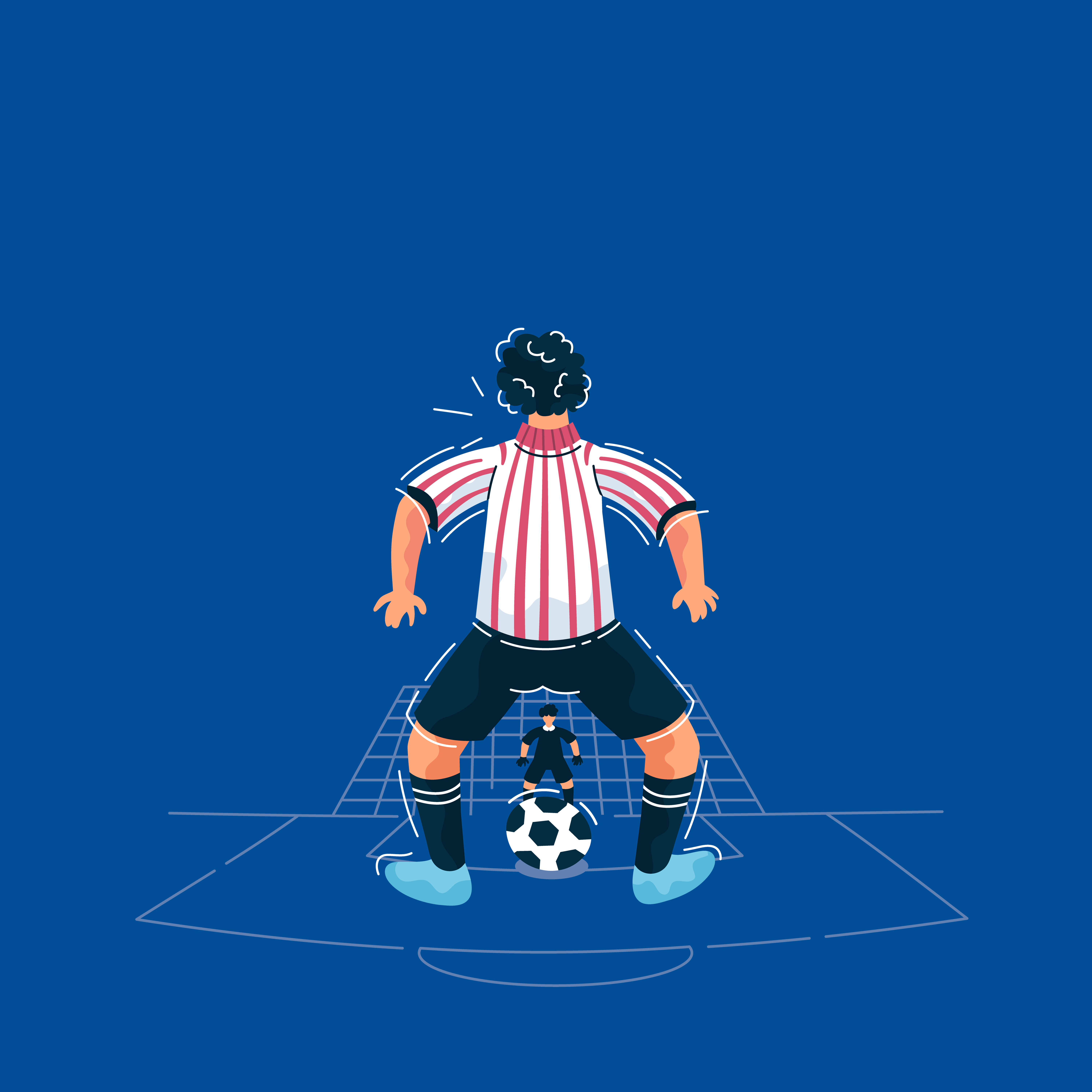 the penalty kick was invented in Ireland in 1891. DFB x marco ball character design field flat football goalkeeper illustration ireland irish kick mccrum old penalty people pose retro soccer vector western style