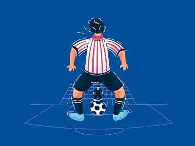 the penalty kick was invented in Ireland in 1891. DFB x marco ball character design field flat football goalkeeper illustration ireland irish kick mccrum old penalty people pose retro soccer vector western style