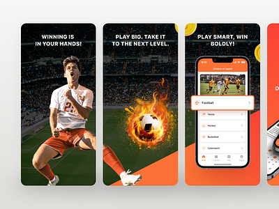 Betawin-App Store screenshots app store application branding ios mobile application spo sport sport game ui