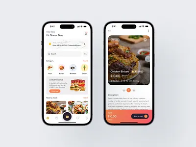 Food Delivery Mobile App 🍔 app appdesign dashbaorddesign deliveryapp design foodapp illustration logo mobile app mobiledesign platformdesign ui ui design ui ux uiux user interface design uxdesign