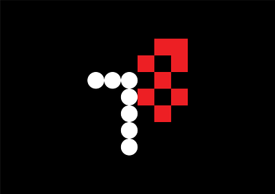 seventy eight 78 black branding digital dot icon illustration indonesia logo minimal number red square vector white