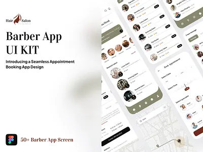 Hair Salon: Barber Appointment App UIKIT app design appointment barber app beauty app beauty marketplace beauty salon booking app dark theme fluttertop marketplace mobile mobile app mobile design mobile ui salon app salon app design salon app uikit ui uikit uiux