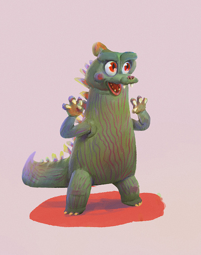 Godzilla 2d animation casual character concept design game illustration