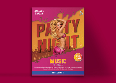 Party Night Flyer Design aneeque safdar branding branding designs design flyer design flyer graphics design graphic design illustration
