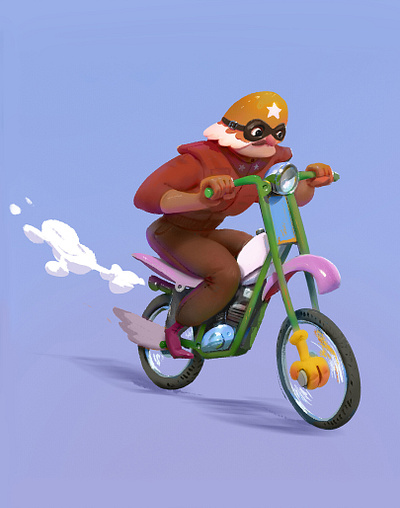 Motorcyclist animation casual character concept design game illustration motorcyclist