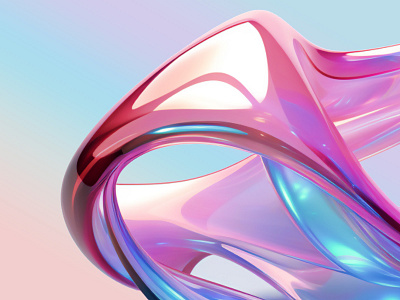 Holographic Abstract Fluid Shapes 3d shapes