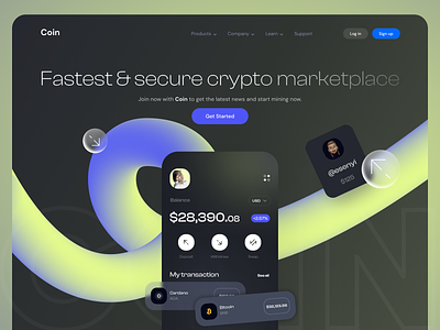 Crypto Marketplace - Web Design blockchain crypto crypto currency marketplace web web design website website design
