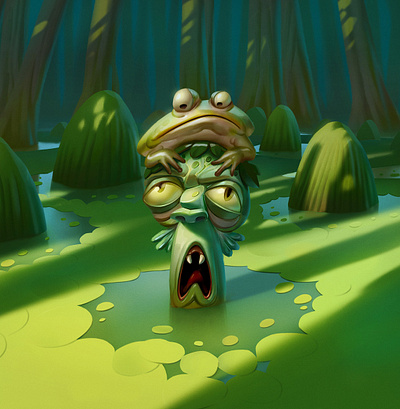 Swamp creature casual character concept creature design illustration imaginary swamp