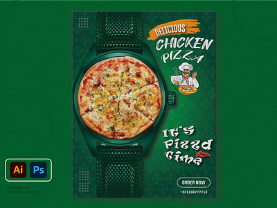 Pizza Flyer Design aneeque safdar branding design flyer designs graphic design illustration photoshop latest designs pizza designs pizza flyer design