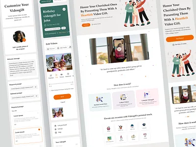 VideoGift web about creative web design form gift app gift website illustration landing page product design responsive design saas saas app ui design uiux ux design video video edit video editing videogift videography website design