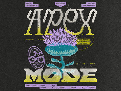 MAAP Apex:Mode apex mode custom type cycling graphic design gravel bike gravel cycling illustration illustrator lettering maap pixel type travel the gravel type typography