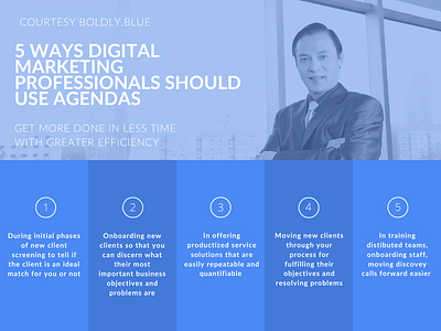 Five Ways Digital Marketing Professionals Should Use Agendas illustration infographic