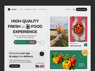 FreshToDoor Website branding design figma illustration landing page productdesign ui ux uxui website