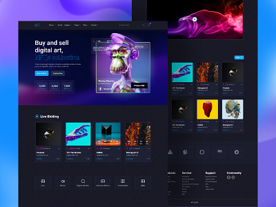 NFT Landing page design desktop aplication landing page design nft nft landing page design ui ux user interface web application web ui