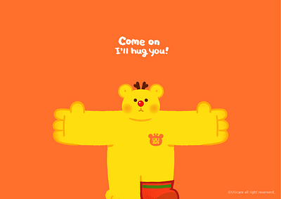 I'll hug you bear character healing bear healingart hug bear uucare yellow bear