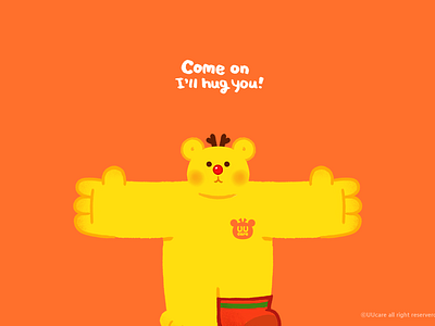I'll hug you bear character healing bear healingart hug bear uucare yellow bear