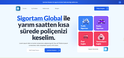 Sigortam Global is beatiful and with modern web site app design header ui