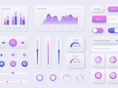Elements Design 3d bard branding buttons charts clean ui dashboard design elements minimalist progress statistics ui