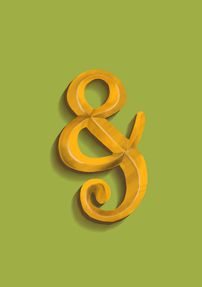 Big Ampersand graphic design illustration lettering procreate