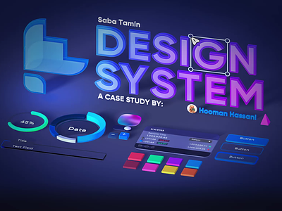 Design System Case Study - Saba Tamin 3d button calendar card chart crm crypto dark dashboard design system element form motion graphics notification tabs textbox ui ui kit web