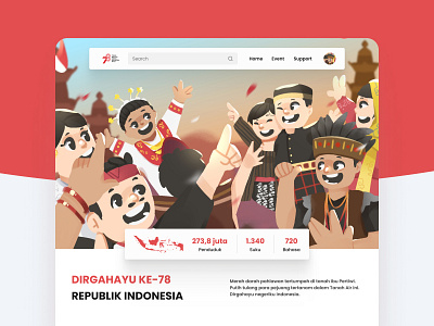 Indonesia Independence Day Website UI Design dailyui design graphic design illustration minimalist ui ux vector