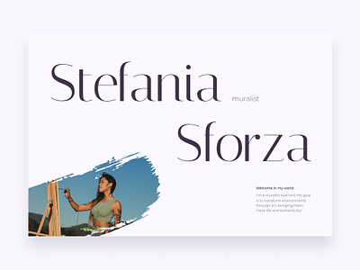 Stefania Sforza - Muralist Portfolio artist brush figma hero layout muralist paint portfolio ui user interface ux wall webflow