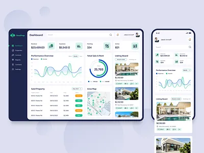 Property Management Web & Mob App app branding card chart dashboard dashboard design data table design diagram management system map menu platform property real estate rental search ui user ux