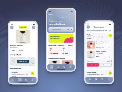 Medication Delivery & Reservation App appdesign design healthcareapp healthtech medication app mobile app pharmacyapp ui uidesign uiux user experience user interface ux uxui web design