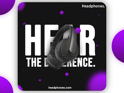 A poster design for a headphone company banner design design graphic design headphone minimal design posterdesign socail post design