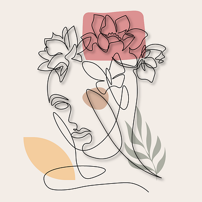 Line Illustration adobe illustrator art branding design flower crown girl graphic design illustration line art line illustration vector