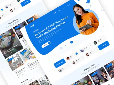 Marketing Strategy Blog Template blog graphic design homepage landingpage marketing theme ui design ux design website