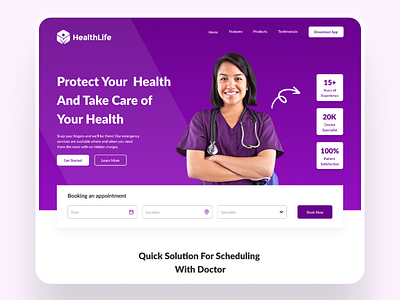 HealthLife health typography ui ux website