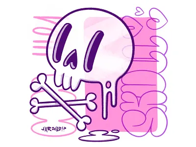 Skull Love Love Love adorable blake stevenson cartoon character design creepy cute design graffiti heart illustration jetpacks and rollerskates logo retro skull ui weird