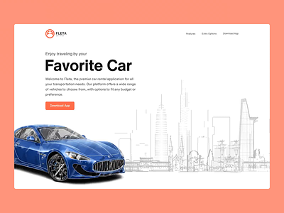 Fleta UI Animation animation car car rental graphic design home page landing page landing page design motion graphics rental ui ui animation ux web design website