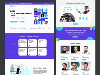 Design for event tech meetup Landing Page branding design landing page logo product design ui ux web design webflow